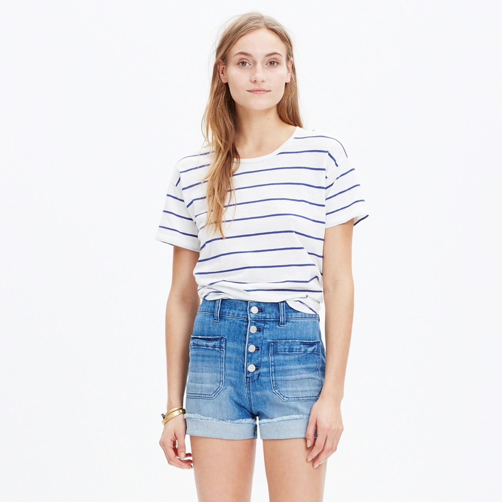 Madewell high rise button fly shorts